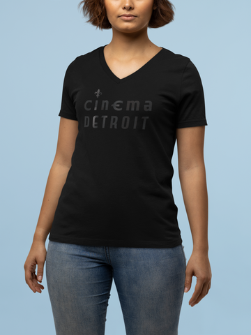 Cinema Detroit Black Foil Fitted V-Neck