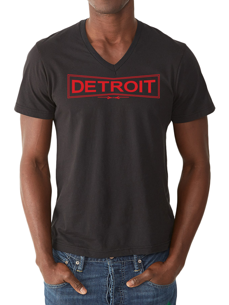 DETROIT WORKS V-NECK TEE – One Custom City